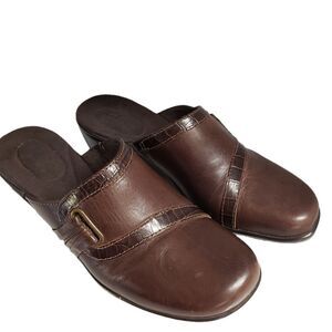 Clarks Bendables Brown Slip-on Mules Leather Uppers 7.5M